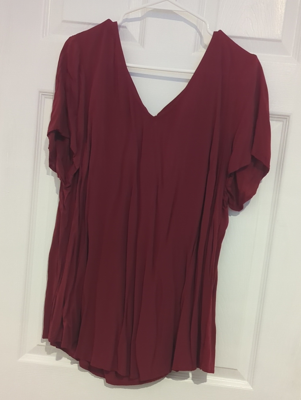 torrid V-Neck Short Sleeve Blouse - Wine Red